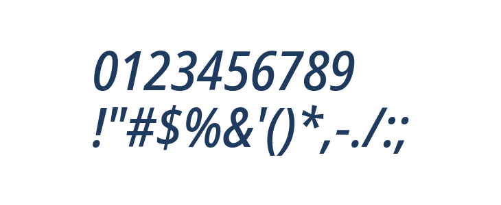 Noto Sans Display SemiCondensed Medium Italic Other Characters