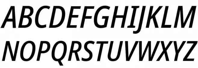 Noto Sans Display SemiCondensed Medium Italic Schriftart Groß