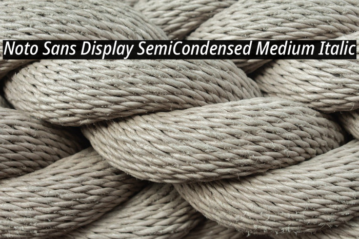 Noto Sans Display SemiCondensed Medium Italic Example 2