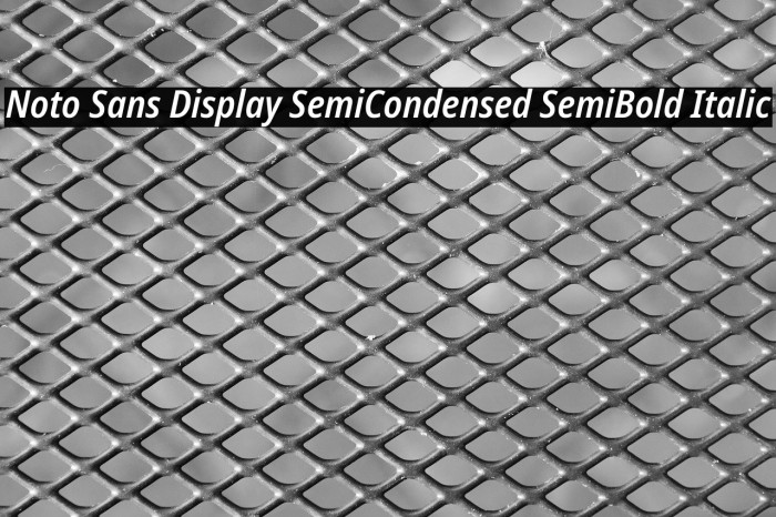 Noto Sans Display SemiCondensed SemiBold Italic Example 2