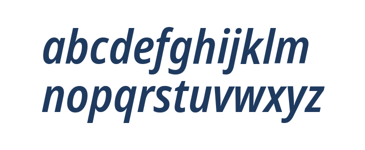 Noto Sans Display SemiCondensed SemiBold Italic Lowercase