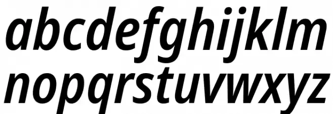 Noto Sans Display SemiCondensed SemiBold Italic Fuentes MINÚSCULAS