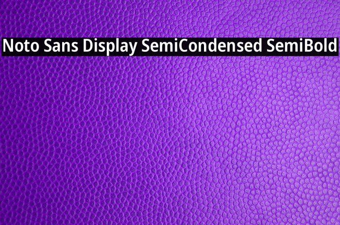 Noto Sans Display SemiCondensed SemiBold Font examples