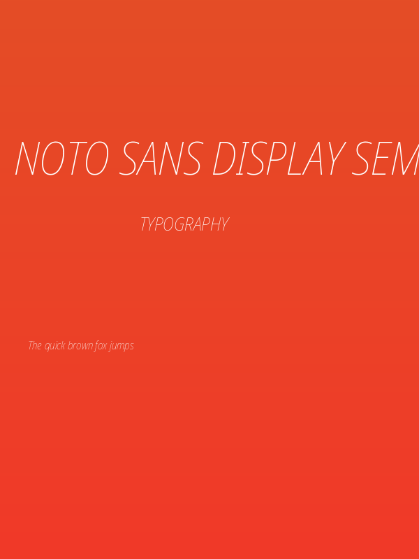 Noto Sans Display SemiCondensed Thin Italic Poster