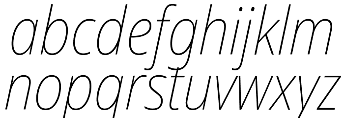 Noto Sans Display SemiCondensed Thin Italic Font LOWERCASE