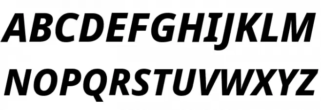 Noto Sans ExtraBold Italic फ़ॉन्ट अपरकेस
