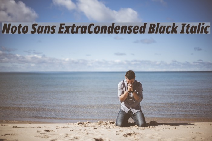 Noto Sans ExtraCondensed Black Italic Font examples