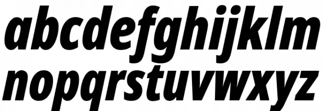 Noto Sans ExtraCondensed Black Italic Caratteri MINUSCOLO