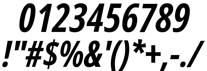 Noto Sans ExtraCondensed Bold Italic Font OTHER CHARS