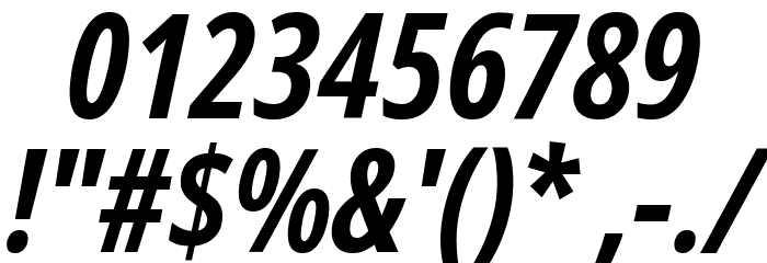 Noto Sans ExtraCondensed Bold Italic Font OTHER CHARS