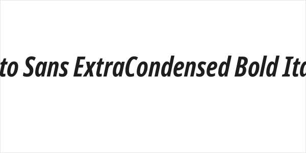 Noto Sans ExtraCondensed Bold Italic Logo