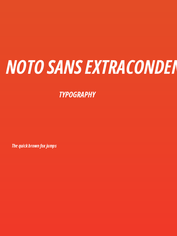 Noto Sans ExtraCondensed Bold Italic Poster