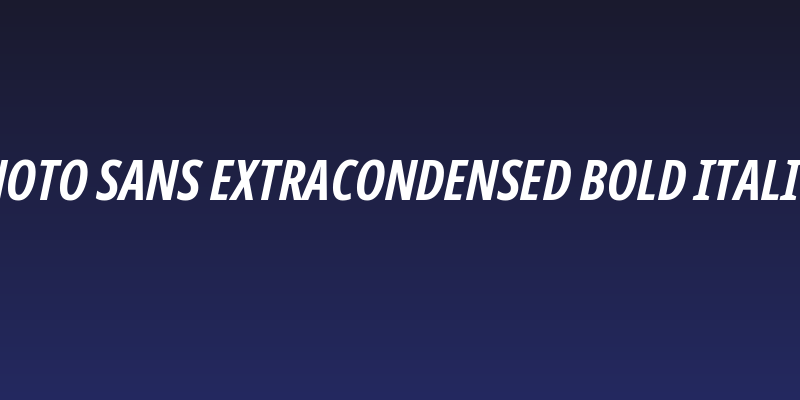 Noto Sans ExtraCondensed Bold Italic Social Header