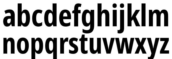 Noto Sans ExtraCondensed Bold Font LOWERCASE
