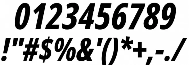 Noto Sans ExtraCondensed ExtraBold Italic Font OTHER CHARS