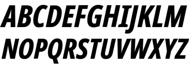 Noto Sans ExtraCondensed ExtraBold Italic फ़ॉन्ट अपरकेस