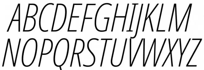 Noto Sans ExtraCondensed ExtraLight Italic 字体 大写