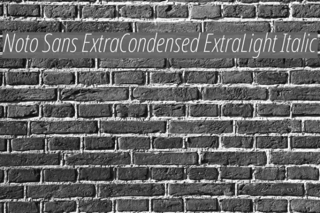 Noto Sans ExtraCondensed ExtraLight Italic Font examples