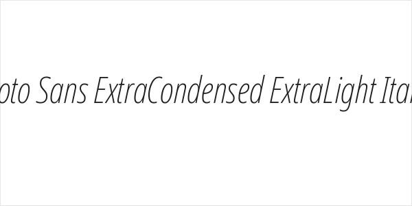 Noto Sans ExtraCondensed ExtraLight Italic Logo