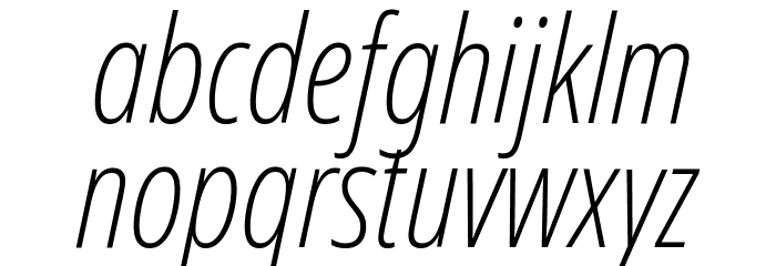 Noto Sans ExtraCondensed ExtraLight Italic Font LOWERCASE