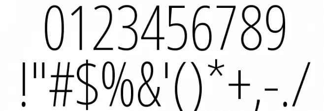 Noto Sans ExtraCondensed ExtraLight Font OTHER CHARS