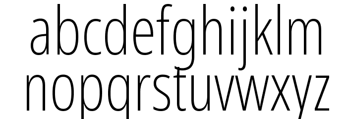 Noto Sans ExtraCondensed ExtraLight Font LOWERCASE