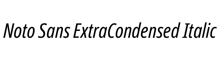 Noto Sans ExtraCondensed Italic  नि: शुल्क फ़ॉन्ट्स डाउनलोड