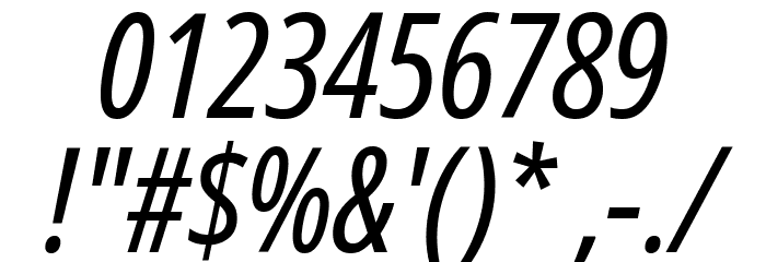 Noto Sans ExtraCondensed Italic Font OTHER CHARS