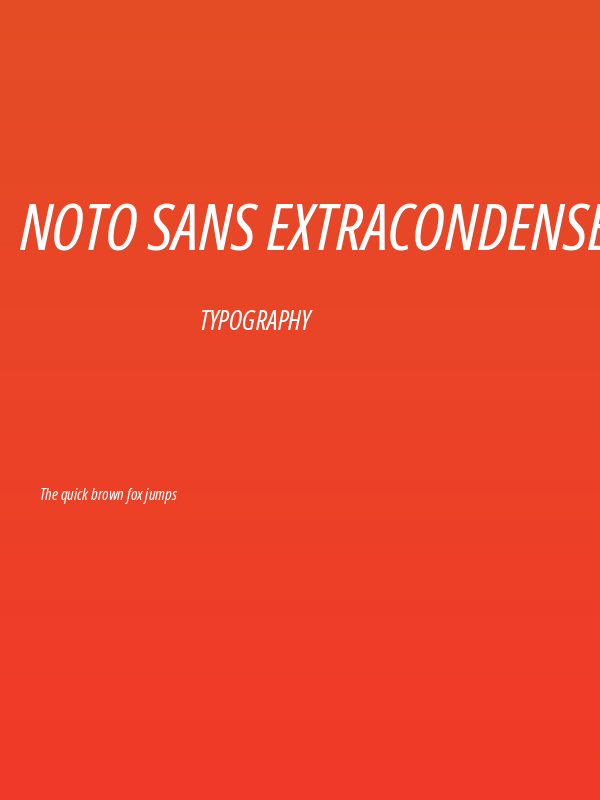 Noto Sans ExtraCondensed Italic Poster