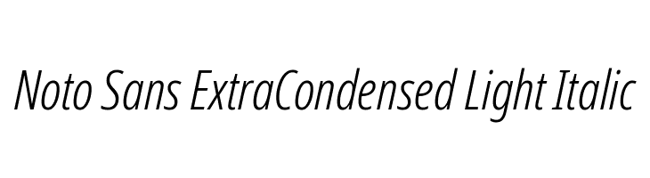 Noto Sans ExtraCondensed Light Italic  Скачать бесплатные шрифты