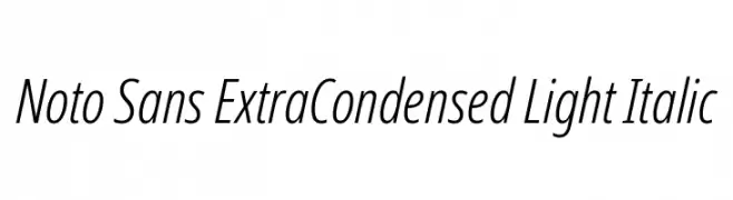 Noto Sans ExtraCondensed Light Italic  font caratteri gratis