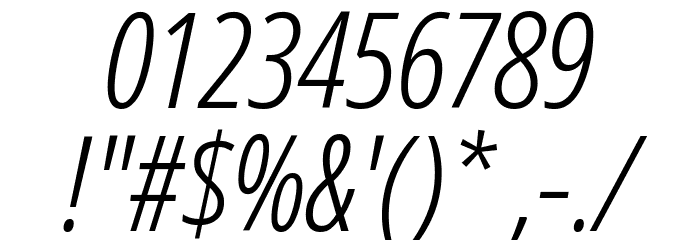 Noto Sans ExtraCondensed Light Italic Font OTHER CHARS