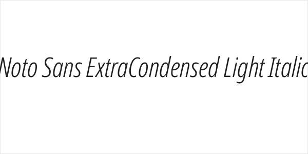 Noto Sans ExtraCondensed Light Italic Logo