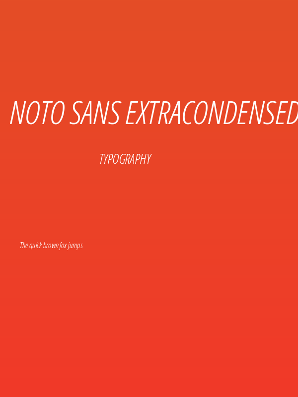 Noto Sans ExtraCondensed Light Italic Poster