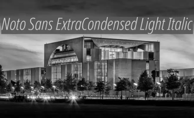 Noto Sans ExtraCondensed Light Italic Font examples