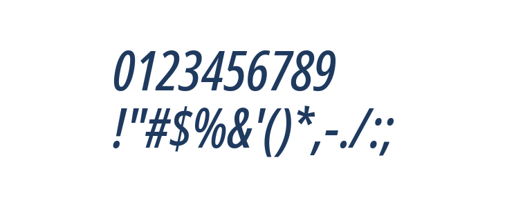 Noto Sans ExtraCondensed Medium Italic Other Characters