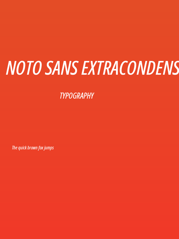 Noto Sans ExtraCondensed Medium Italic Poster