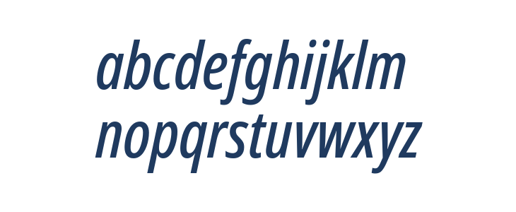 Noto Sans ExtraCondensed Medium Italic Lowercase