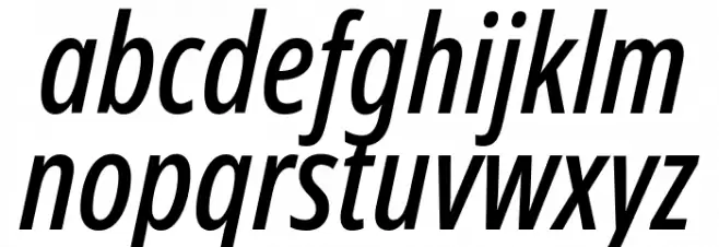 Noto Sans ExtraCondensed Medium Italic फ़ॉन्ट लोअरकेस