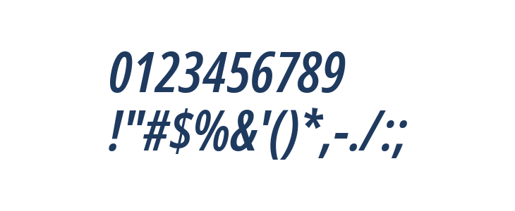 Noto Sans ExtraCondensed SemiBold Italic Other Characters