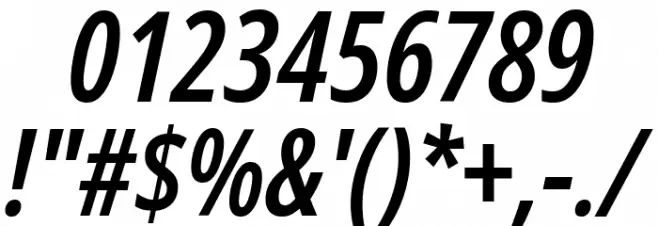 Noto Sans ExtraCondensed SemiBold Italic Font OTHER CHARS