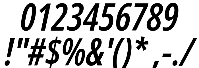 Noto Sans ExtraCondensed SemiBold Italic Font OTHER CHARS