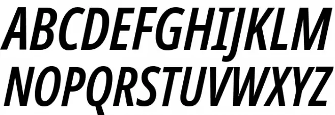 Noto Sans ExtraCondensed SemiBold Italic フォント 大文字