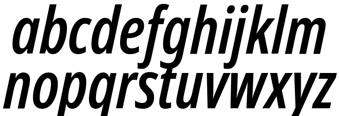 Noto Sans ExtraCondensed SemiBold Italic Font LOWERCASE