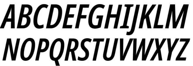 Noto Sans ExtraCondensed SemiBold Italic Fuentes MAYÚSCULAS