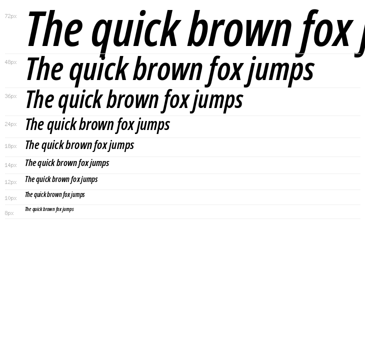 Noto Sans ExtraCondensed SemiBold Italic Waterfall