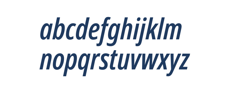 Noto Sans ExtraCondensed SemiBold Italic Lowercase