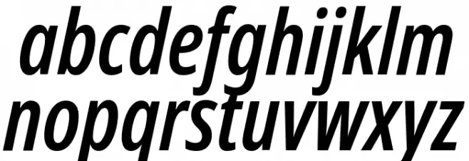 Noto Sans ExtraCondensed SemiBold Italic Font LOWERCASE