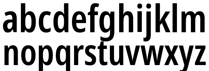 Noto Sans ExtraCondensed SemiBold Font LOWERCASE