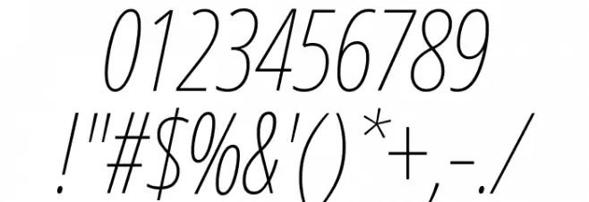 Noto Sans ExtraCondensed Thin Italic Font OTHER CHARS